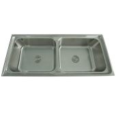 Futura Dura Double Bowl Kitchen Sink 45x20x9" - Satin