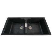 Futura Natural Quartz Double Bowl Kitchen Sink 45 x 20"