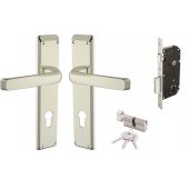 Godrej NEH 06-200 mm Door Handle with Lock Set Satin Steel