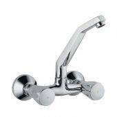 Jaquar Continental Sink Mixer With Raised J Shaped Swinging Spout Wall Mounted Model