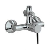 Jaquar Florentine Single Lever Exposed Shower Mixer With Provision For Connection To Exposed Shower Pipe (Sha-1213) & Hand Shower With Connecting Legs & Wall Flanges