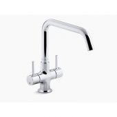 Kohler Cuff Dual Handle Kitchen Sink Faucet With Upward Spout Polished Chrome (K-37316In-4-Cp)