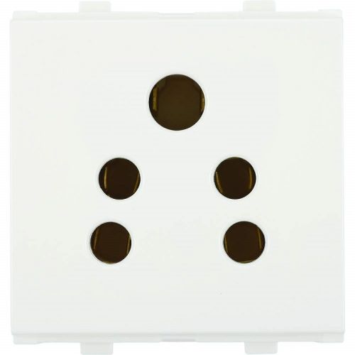 Roma Penta 6A 2 in 1 Socket w/o Shutter- White 2 M