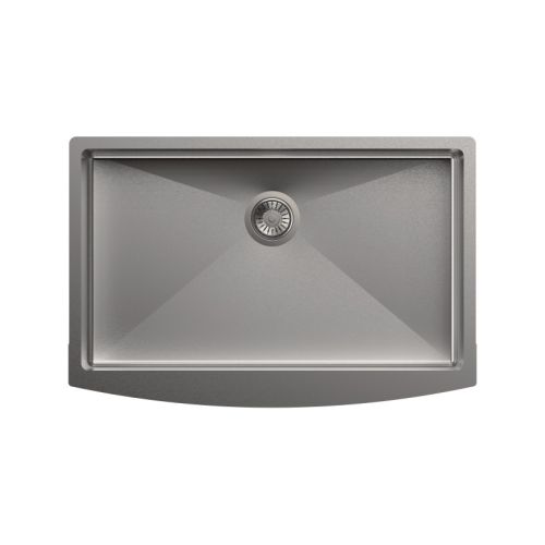 Carysil Appron Radius Single Bowl SS-304 Kitchen Sink 33"x22"x9" - Matt Finish