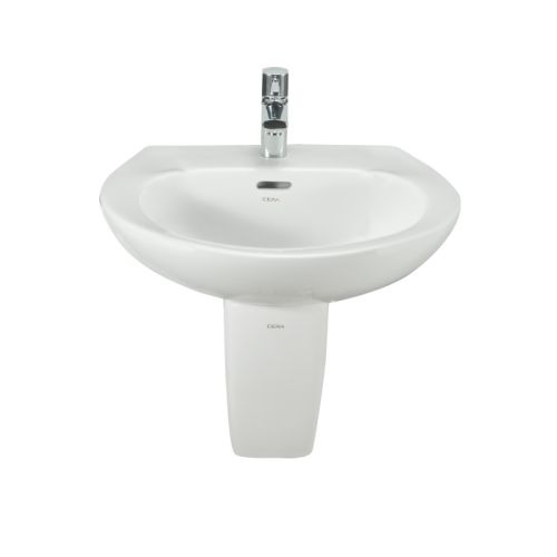 Cera Concord Wall Hung Wash Basin With Half Pedestal Snow-White
