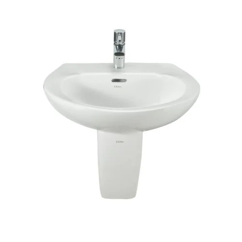 Cera Concord Wall Hung Wash Basin With Half Pedestal Snow-White