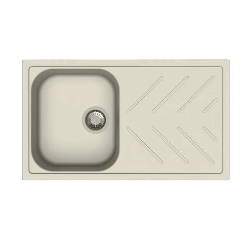 Carysil Beethoven Quartz Single Bowl Sink with Drainer- Champagne