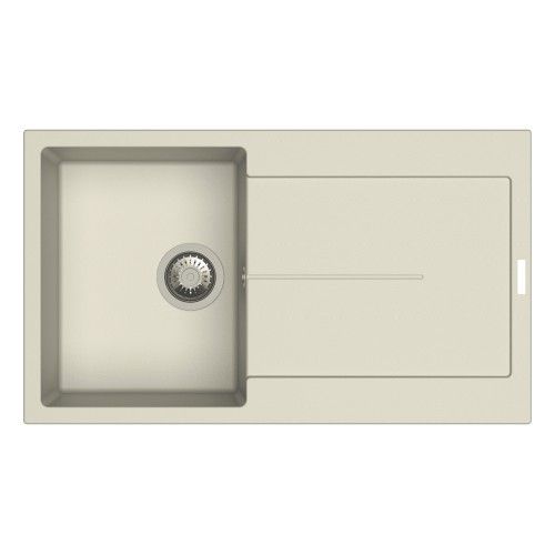 Carysil Enigma Quartz Single Bowl Kitchen Sink with Drainer 34"x20"- Champagne
