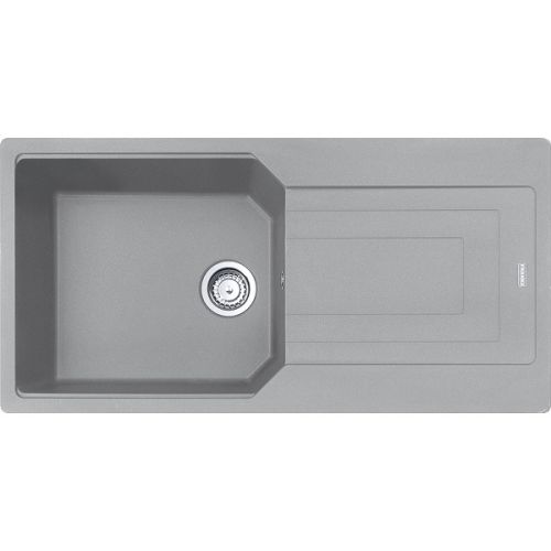 Franke UBG 611-86 Quartz Single Bowl Kitchen Sink with Drainboard Stone Grey