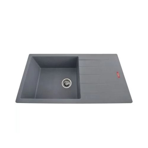 Futura Natural Quartz Single Bowl with Drain Board Kitchen Sink 34 x 17"