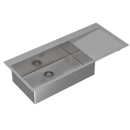 Carysil German Design Single Bowl SS-304 Kitchen Sink with Drainer 46"x20"x8" LH - Matt Finish