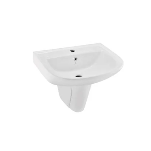 Jaquar Continental Wall Hung Basin With Half Pedestal (CNS-WHT-801 + CNS-WHT-305)