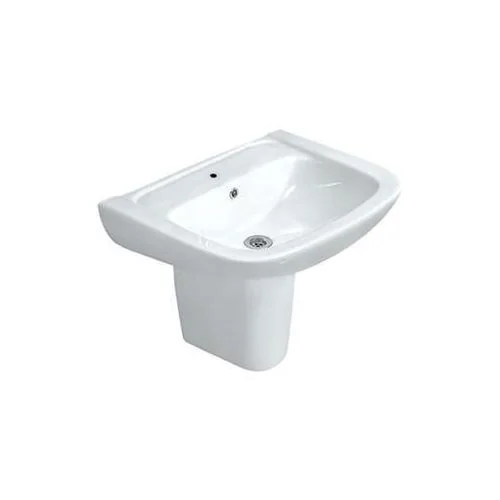 Jaquar Fonte Wash Basin With Half Pedestal (FNS-WHT-40801 + FNS-WHT-40305)
