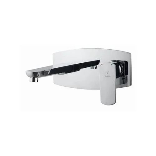 Jaquar Kubix Prime Exposed Part Kit Of Single Lever Basin Mixer Wall Mounted Consisting Of Operating Lever, Wall Flange, Nipple & Spout
