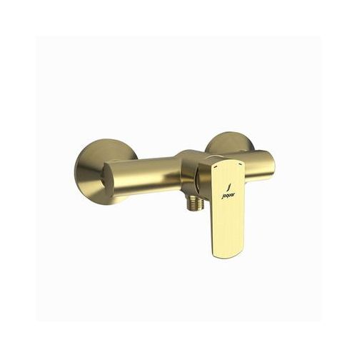 Jaquar Kubix Prime Single Lever Exposed Shower Mixer For Connection To Hand Shower With Connecting Legs & Wall Flanges Dust Gold