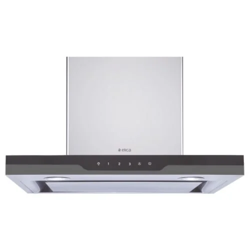 Elica METEORITE EDS HE LTW 90 NERO T4V LED Wall Mounted Chimney-Stainless Steel