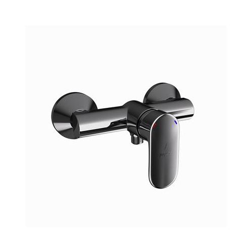 Jaquar Opal Prime Single Lever Exposed Shower Mixer For Connection To Hand Shower With Connecting Legs & Wall Flanges Black Chrome