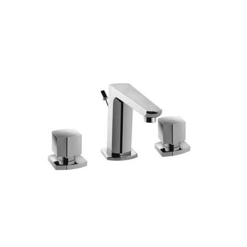 Jaquar Kubix Prime 3-Hole Basin Mixer With Popup Waste System, 15Mm Cartridge Size