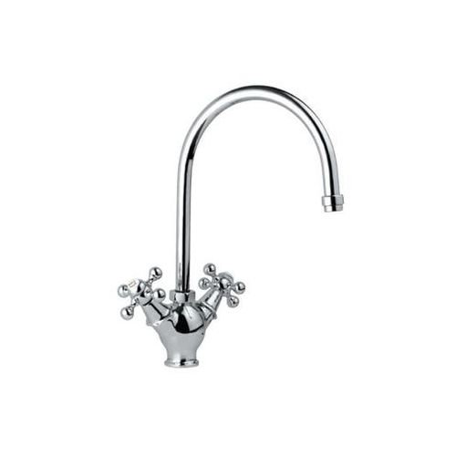 Jaquar Queens Sink Mixer, 1-Hole With Regular Spout (Table Mounted Model) With 450Mm Long Braided Hoses