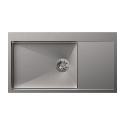 Carysil Micro Radius R10 Single Bowl SS-304 Kitchen Sink with drainer 36"x18"x8" - Matt Finish