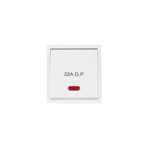 Roma 32A D.P 1 Way White Switch With Neon (Heavy Duty Double Pole Main Switch)