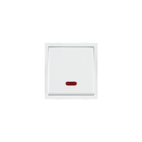 Roma 20A 1 Way Dura White Switch With Neon - 2M