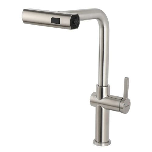 Ruhe Arrow Triple Flow Pull-Out Kitchen Mixer Faucet Brushed Nickel