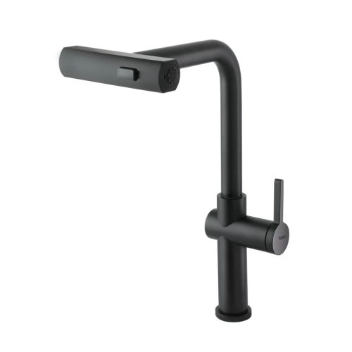 Ruhe Arrow Triple Flow Pull-Out Kitchen Mixer Faucet Matte Black