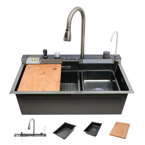 Ruhe Piano Smart Kitchen Sink Black (30 x 18 x 9 Inches)