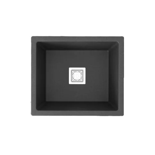 Stonyx Sigma Quartz Kitchen Sink Single Bowl 21x18 Puro Black Metallic
