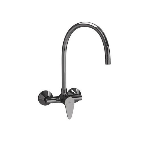 Jaquar Vignette Prime Single Lever Sink Mixer With Swinging Spout On Upper Side (Wall Mounted Model) With Connecting Legs & Wall Flanges Black Chrome