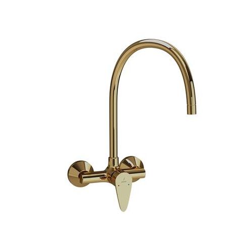 Jaquar Vignette Prime Single Lever Sink Mixer With Swinging Spout On Upper Side (Wall Mounted Model) With Connecting Legs & Wall Flanges Full Gold