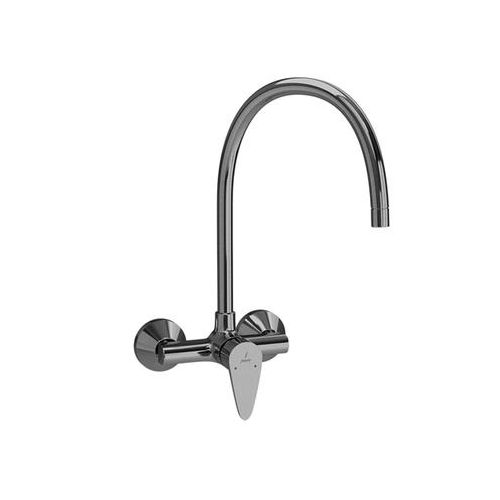 Jaquar Vignette Prime Single Lever Sink Mixer With Swinging Spout On Upper Side (Wall Mounted Model) With Connecting Legs & Wall Flanges Stainless Steel