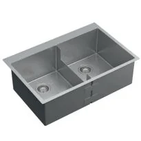 Carysil American Design Double Bowl SS-304 Kitchen Sink 33"x22"x10" - Matt Finish