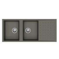 Carysil POLO Quartz Double Bowl Sink with Drain Board 46x20"