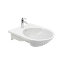 Cera Cluny Semi-Recessed Cabinet Wash Basin Snow-White
