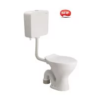 Cera Conventional Pro Floor Mounted Ewc S Trap Snow-White with Compass Cistern n Cajol Seat Cover