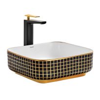 Cera Senator Shields Art Decor Table Top Wash Basin - Gold