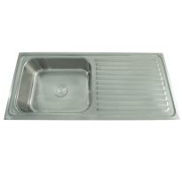 Futura Dura Kitchen Sink with Drain 45x20x8" - Satin