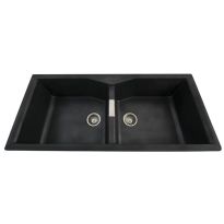 Futura Natural Quartz Double Bowl Kitchen Sink 45 x 20"