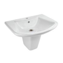 Jaquar Lyric Wall Hung Basin With Half Pedestal (LYS-WHT-38801 + LYS-WHT-38305)