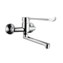 Jaquar Medi Series Single Lever Surgical Purpose Elbow Action Sink Mixer (Wall Mounted) With Extended Operating Lever, Connecting Legs & Wall Flanges