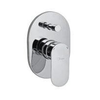Jaquar Opal Prime Single Lever Exposed Parts Kit Of Divertor Consisting Of Operating Lever, Wall Flange (With Seals) & Button Only Chrome