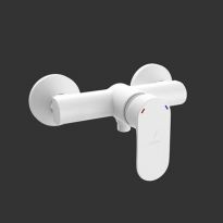 Jaquar Opal Prime Single Lever Exposed Shower Mixer For Connection To Hand Shower With Connecting Legs & Wall Flanges White Matt