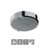 Jaquar Overhead Shower 120Mm Round Shape Multi Flow (Abs Body Chrome Plated With Gray Face Plate) With Rubit Cleaning System