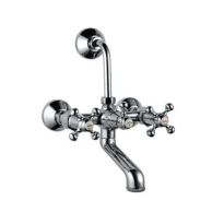 Jaquar Queens Wall Mixer With Provision For Overhead Shower With 115Mm Long Bend Pipe On Upper Side, Connecting Legs & Wall Flanges
