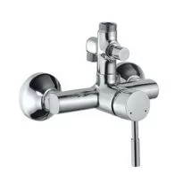 Jaquar Solo Single Lever Exposed Shower Mixer With Provision For Connection To Exposed Shower Pipe & Hand Shower With Connecting Legs & Wall Flanges