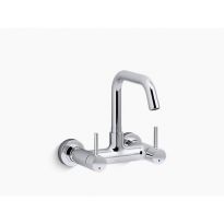 Kohler Cuff Dual-Handle Wall-Mount Kitchen Mixer Polished Chrome (K-37315In-4-Cp)