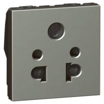 Legrand Arteor 6 A - 2/3 Pin Universal Socket 2M Square Magnesium