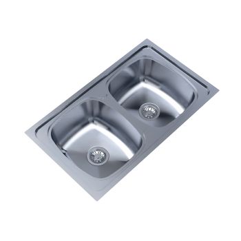 Carysil Elegance Double Bowl SS-304 Kitchen Sink 34"x20"x8"- Matt Finish